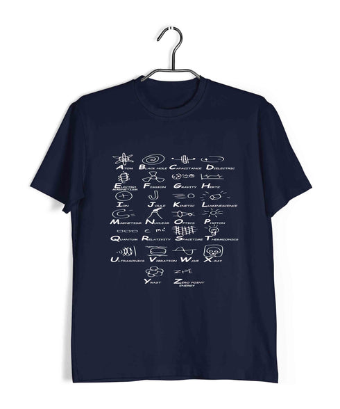 Nerd Physics PHYSICS - ATOZ Custom Printed Graphic Design T-Shirt for Men